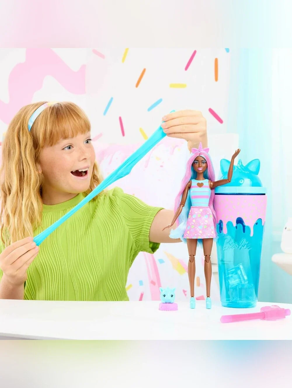 NEW Barbie Pop Reveal Doll Unicorn-Themed W Slime Color Change 8 Fun Surprises